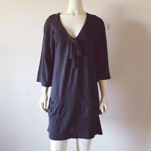 KENSIE Soft Knit Mini Dress Gray Heather